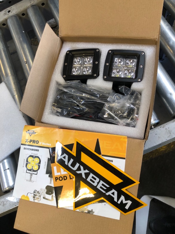 Photo 1 of Auxbeam XP-Ultra Series 3Inch 80W Spot Flood Combo Ditch Lights, Far & Wide Amber White Cube Lights Offroad LED Bar, 9600LM Yellow Driving LED Pods with Light Covers, Pair
