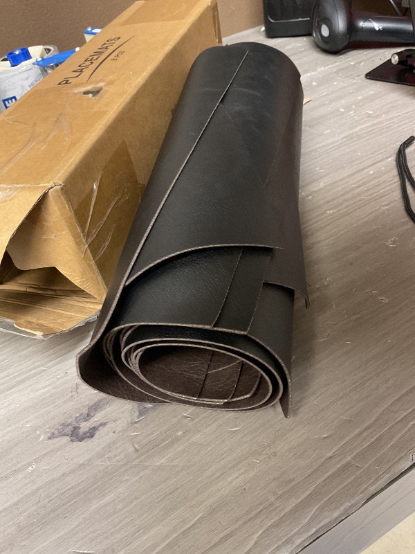 Photo 1 of Dainty Home Faux Leather Reversible Set of 6 Placemats