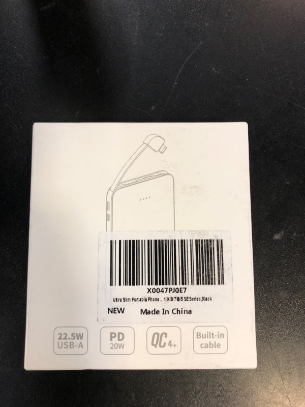 Photo 1 of Slim Power Bank,20W Fast Charging Small Portable Phone Charger Built in Cable for iPhone 14/13/12/11/X/8/7 Series,Thin Mini Lightweight Battery Pack 6000mAh