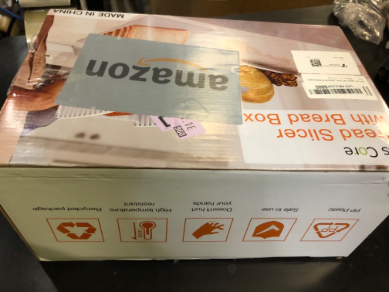 Photo 1 of Kiss Core Upgrade Pull Out Bread Slicer for Homemade Bread with Bread Box, Foldable Bread Slicing Guide,Removable Cutting Board, Slice Evenly, Bread cutter slicer Suitable for Bread Making Supplies