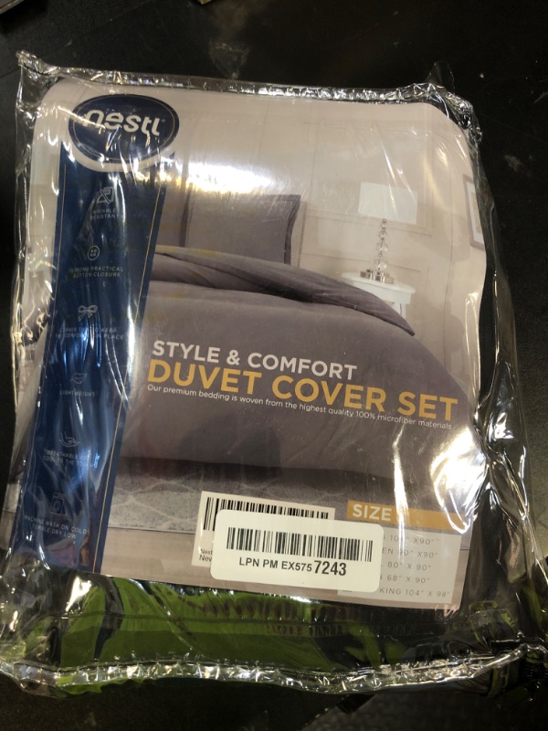 Photo 1 of Nestl Black Duvet Cover Full Size - Soft Double Brushed Full Size Duvet Cover Set, 3 Piece, with Button Closure, 1 Duvet Cover 80x90 inches and 2 Pillow Shams