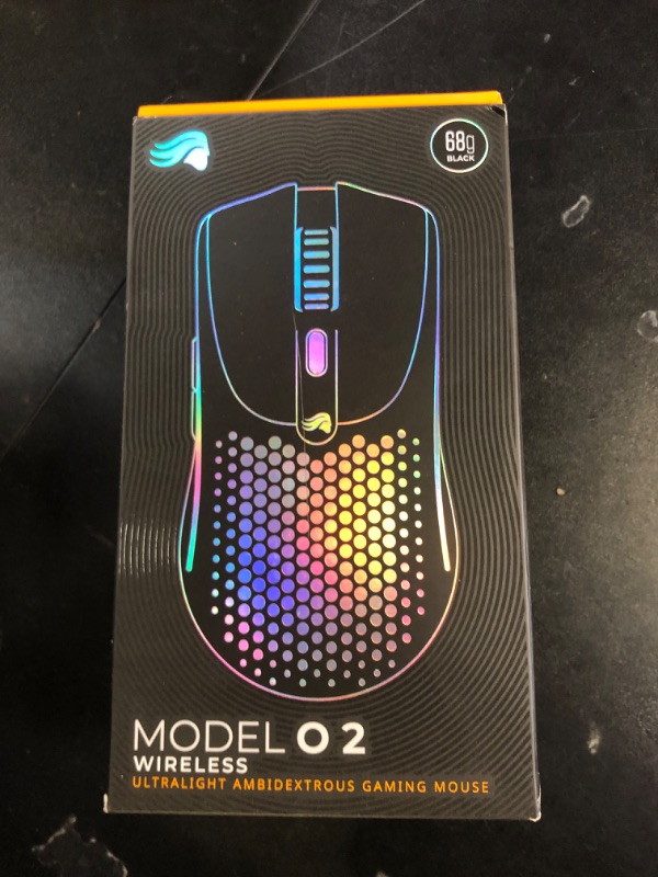 Photo 1 of Glorious Gaming Model O 2 Wireless Gaming Mouse - Hybrid 2.4GHz & Bluetooth Wireless, 68g Superlight, Long Battery Life, 26k BAMF 2.0 Sensor, RGB, Ambidextrous, 6 Buttons, PTFE Feet - Black