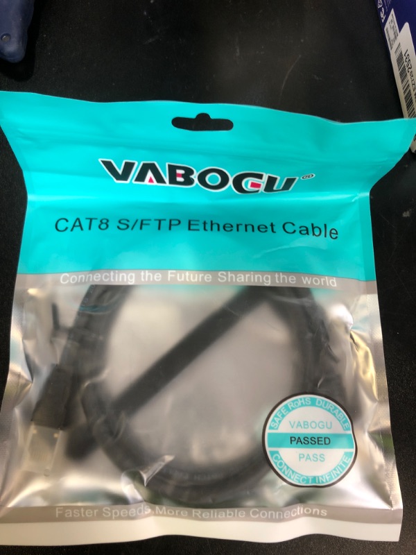 Photo 1 of Vabogu Cat 8 Ethernet Cable, 3ft Heavy Duty High Speed Internet Network Cable, 26AWG, 2000Mhz 40Gbps with Gold Plated RJ45 Connectors, Shielded for Indoor & Outdoor Use