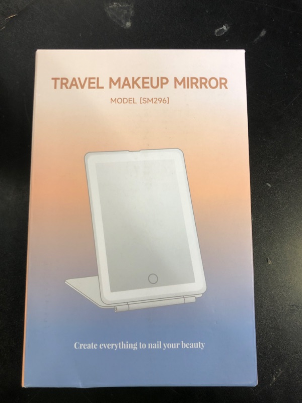 Photo 1 of FUNTOUCH Rechargeable Travel Makeup Mirror with 72 Led Lights, Portable Lighted Beauty Mirror, 3 Color Lighting, Dimmable Touch Screen, Tabletop LED Folding Cosmetic Vanity Mirror