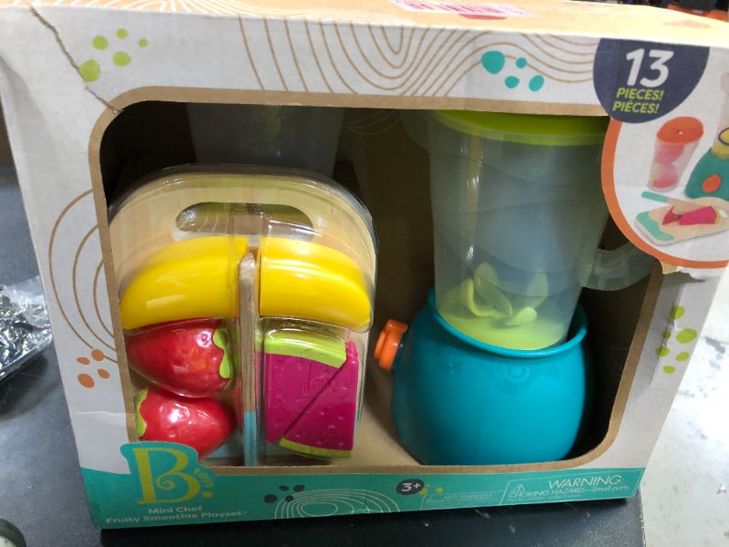 Photo 1 of B. toys – Mini Chef – Fruity Smoothie Playset – Pretend Smoothie Set – Toy Blender & Kitchen Accessories – Food, Cup, Cutting Board, Knife – Role– Play Toys for Kids – 3+ Years