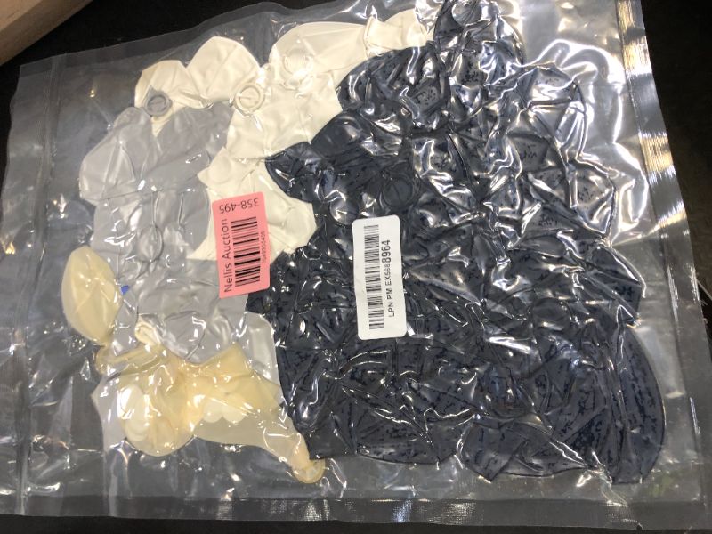 Photo 1 of RUBFAC 65pcs Navy Blue Silver Balloons, 12 Inches Navy Blue White Metallic Silver Chrome Party Balloons with Ribbons for Birthday, Wedding, Graduation Cowboys Decorations