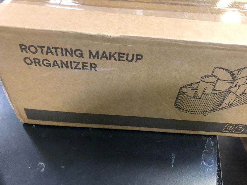 Photo 1 of Makeup Organizer Countertop Rotating Makeup Organizer for Vanity Large Capacity Cosmetic Display Case with Makeup Brush Holder Cosmetic Organizer Countertop?White?