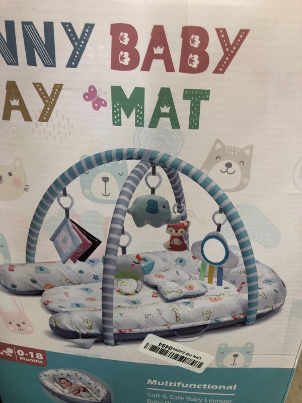 Photo 1 of Baby Play Mat, 7-in-1 Tummy Time Activity Gym Mat, Washable Baby Lounger Nest, Portable Floor Seat for Home & Travel, Baby Essentials Gift for Infant Newborn 0-6-12-18 Months
