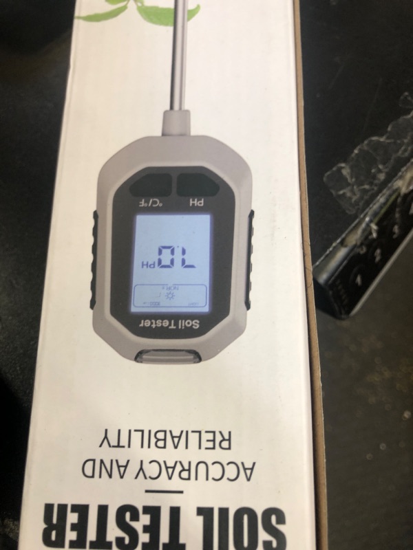 Photo 1 of YAMRON 4-in-1 Soil Moisture Meter Digital Plant Temperature/Soil Moisture/PH Meter/Sunlight Intensity Backlight LCD Display Soil Test Meter for Gardening, Farming and Outdoor Plants