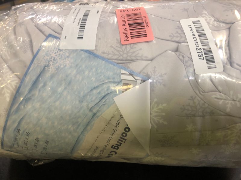 Photo 1 of OIGAE Cooling Comforter, Japanese Q-Max 0.45 Double Sided Cooling Blankets for Hot Sleepers & Night Sweats, Lightweight Breathable Summer Blanket for Bed, Travel, Camping, Grey, King 90" x 108"