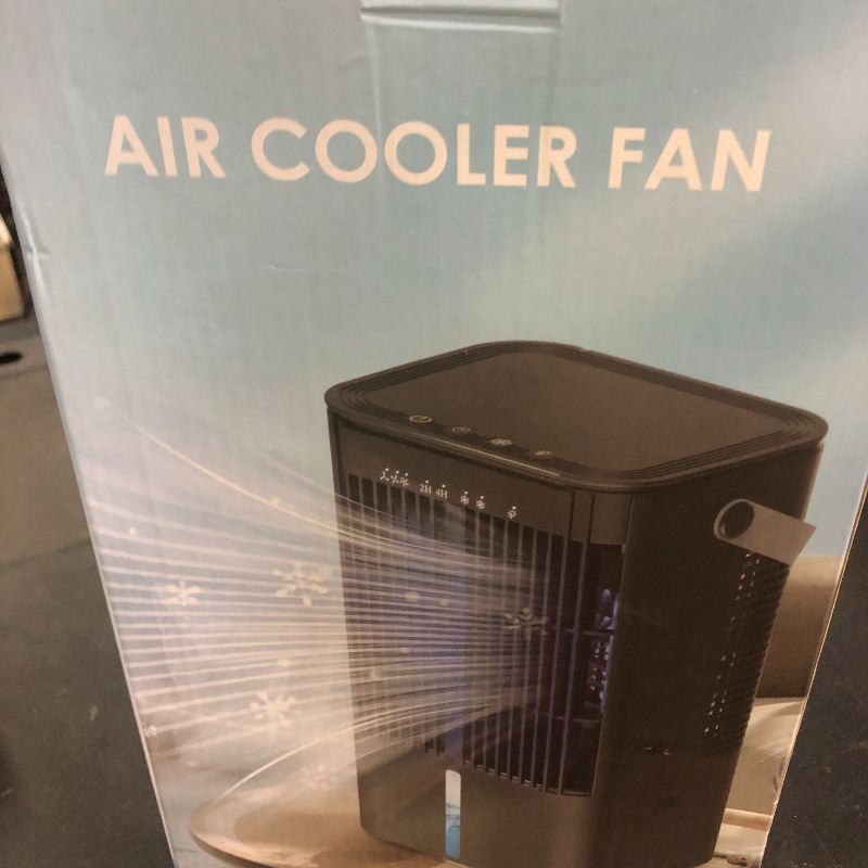 Photo 1 of Portable Air Conditioners, Mini Air Conditioner Portable with Remote, 3 Speeds & 3 Mist, 2-8H Timer & 7 Light Evaporative Air Cooler, Personal Cooling Air Conditioner Fan for Bedroom Office Desk