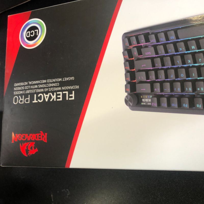 Photo 1 of Redragon K708 Pro Wireless Mechanical Gaming Keyboard - Gasket-Mounted RGB Backlit, 81 Customizable Keys, 3-Mode (2.4G/Bluetooth/USB), Hot-Swap Pre-Lubed Switches, Screen & Control Knob - Black