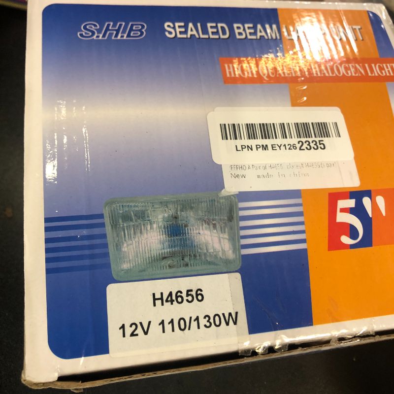 Photo 1 of JEEFHO A Pair of H4656 Super Vision Crystal Headlight, Halogen Sealed Beam Headlight, (5“square,127mm) (90/100w), Replaces# H4656