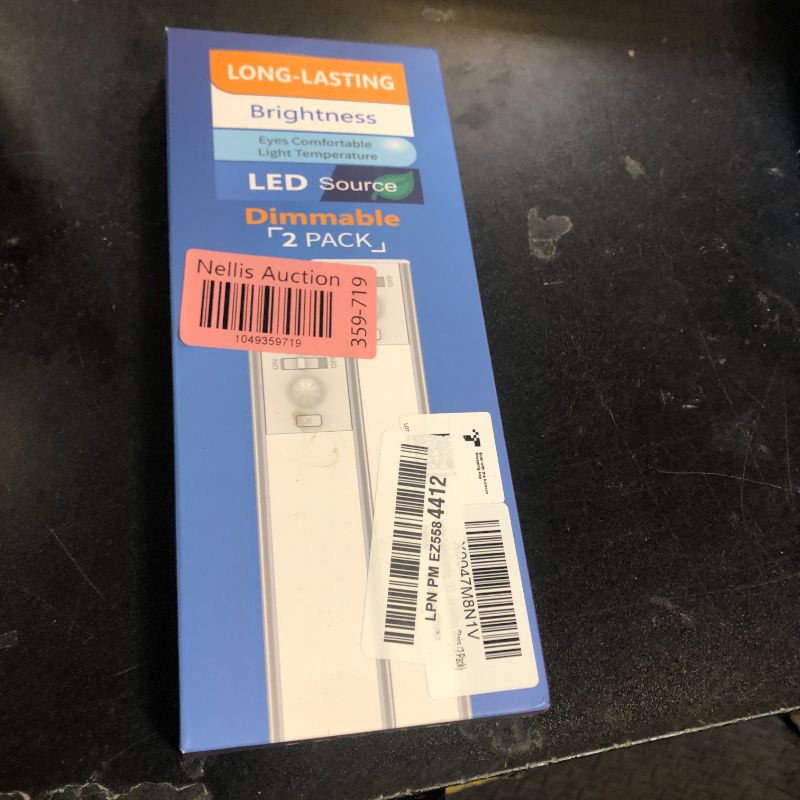 Photo 1 of Under Cabinet Lighting, LED Motion Sensor Light Indoor, 2200mAh USB Rechargeable Closet Lights Battery Operated, Stick On Magnetic Wireless Dimmable Under Counter Lights for Kitchen(2 Pack)