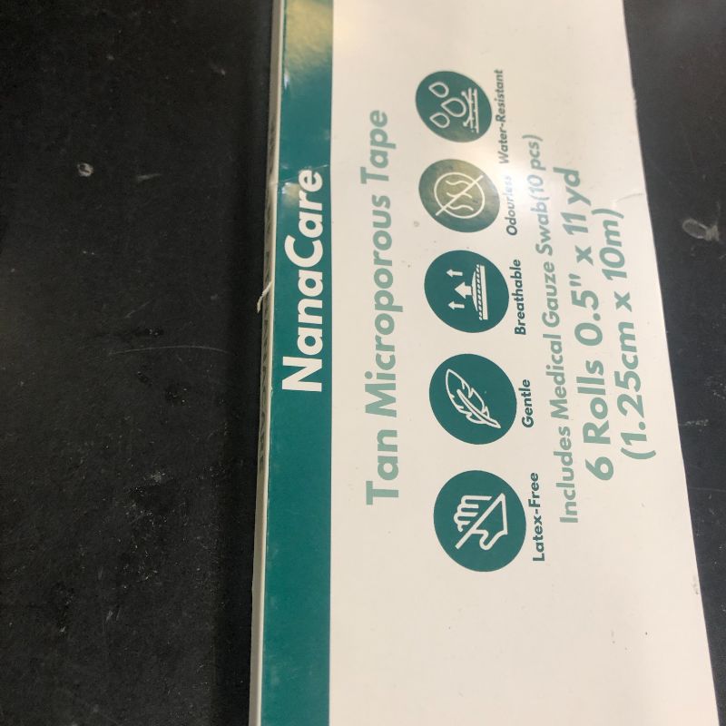 Photo 1 of Nanacare Tan Surgical Tape 0.5" x 11yd (6 Rolls) +10pc Gauze Pads | Microporous Micropore Tape | Skin Coloured Nose Tape|Medical Tape for Skin, Dressings,Face, Wound Care | First Aid Bandage Tape