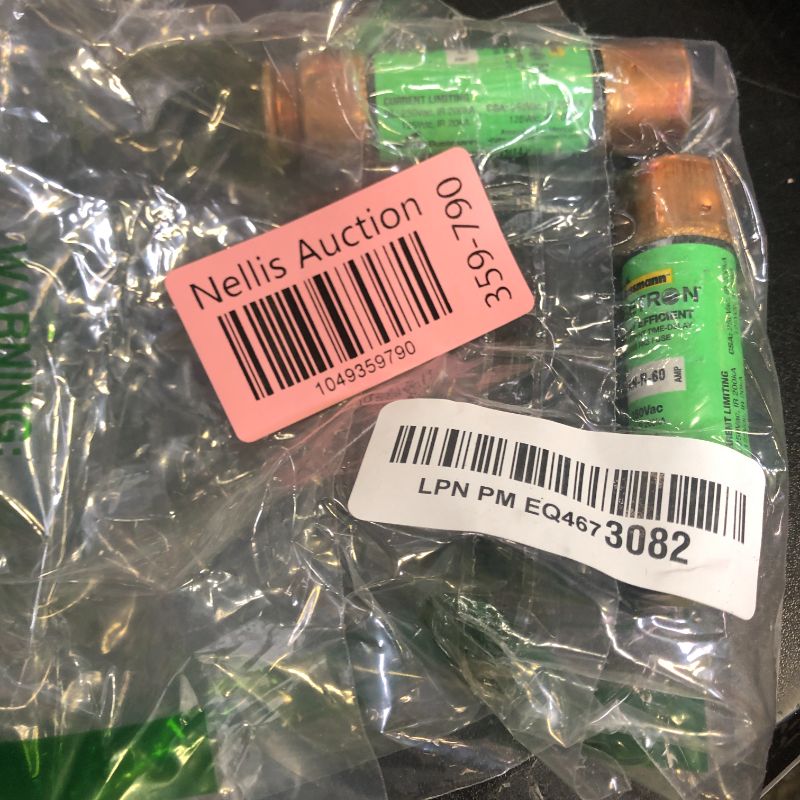 Photo 1 of Bussmann BP/FRN-R-60 60 Amp Fusetron Dual Element Time-Delay Current Limiting Class RK5 Fuse, 250V Carded UL Listed, 2-Pack