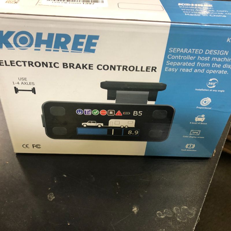 Photo 1 of Kohree Upgraded Trailer Brake Controller Kit, Split Design, LCD Screen, Smart Chip, Proportional Braking, Electric Brake Controller for Trailers with 1-4 Axles