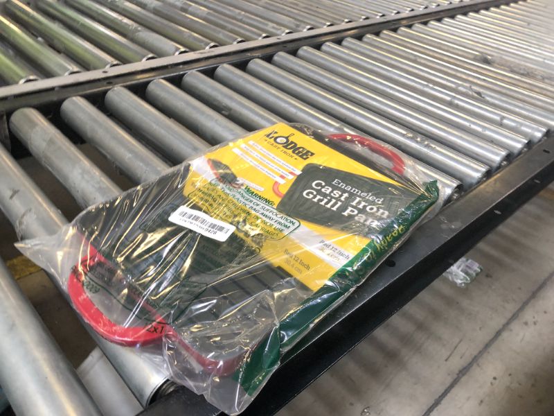 Photo 1 of Lodge 12.5 x 8 Inch Enamel Cast Iron Grill Pan - Dual Assist Handles - Use in the Oven, on the Stove, on the Grill, or Over a Campfire - Red