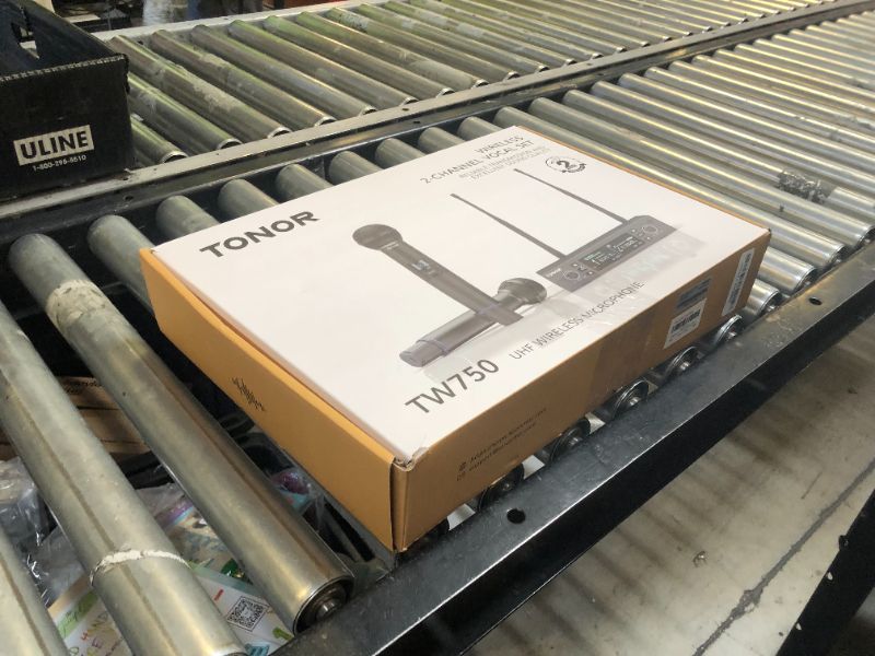 Photo 1 of TONOR Wireless Microphone System, Auto Scan & Pair Professional Rechargeable Wireless Mic, 2x100 UHF Metal Cordless Dynamic Mic Set for Karaoke, Church, Singing, Wedding, Meeting, DJ, 328ft TW750