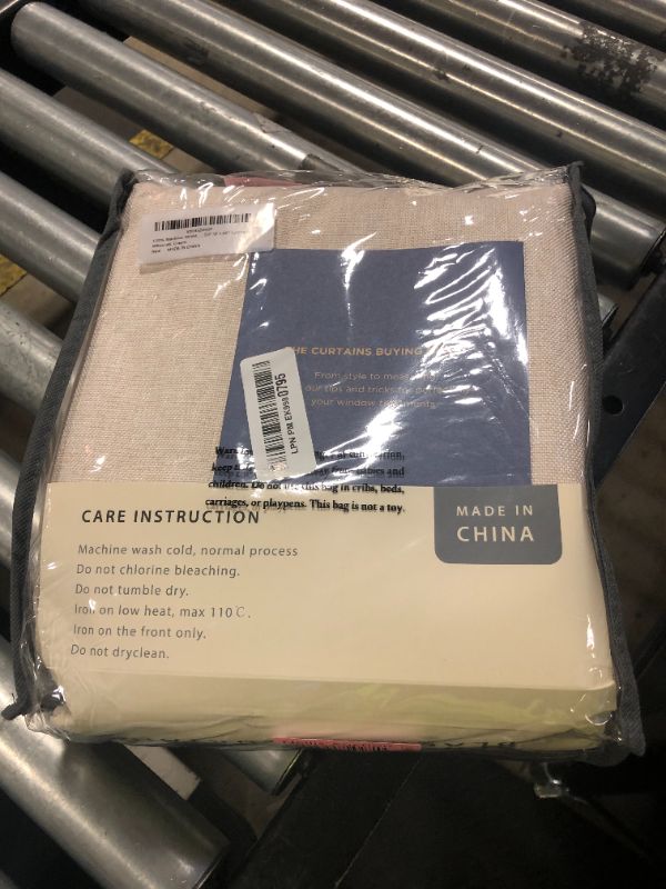 Photo 1 of 100% Blackout Shield Linen Blackout Curtains for Bedroom 96 Inches Long, Back Tab/Rod Pocket Living Room Drapes, Thermal Insulated Blackout Curtains 2 Panels Set, 50" W x 96" L,Cream