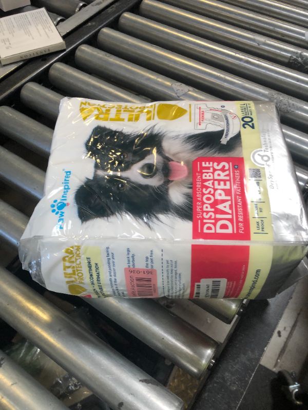 Photo 1 of Paw Inspired 20ct Disposable Dog Diapers | Female Dog Diapers Ultra Protection | Diapers for Dogs in Heat, Excitable Urination, or Incontinence (Large)