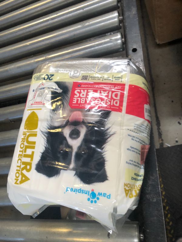 Photo 1 of Paw Inspired 20ct Disposable Dog Diapers | Female Dog Diapers Ultra Protection | Diapers for Dogs in Heat, Excitable Urination, or Incontinence (Large)