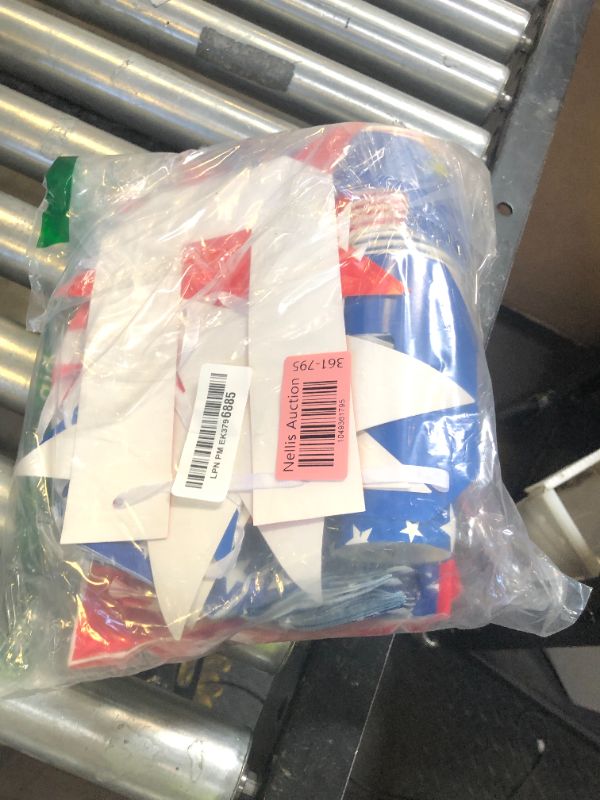 Photo 1 of 4th of July Party Supplies Set, Patriotic Theme Kit for Independence & Election Day Decorations, Includes Plates, Napkins, Cups, Banner, Tablecloth -Patriotic & 4th of July Party Decorations-24 Guests