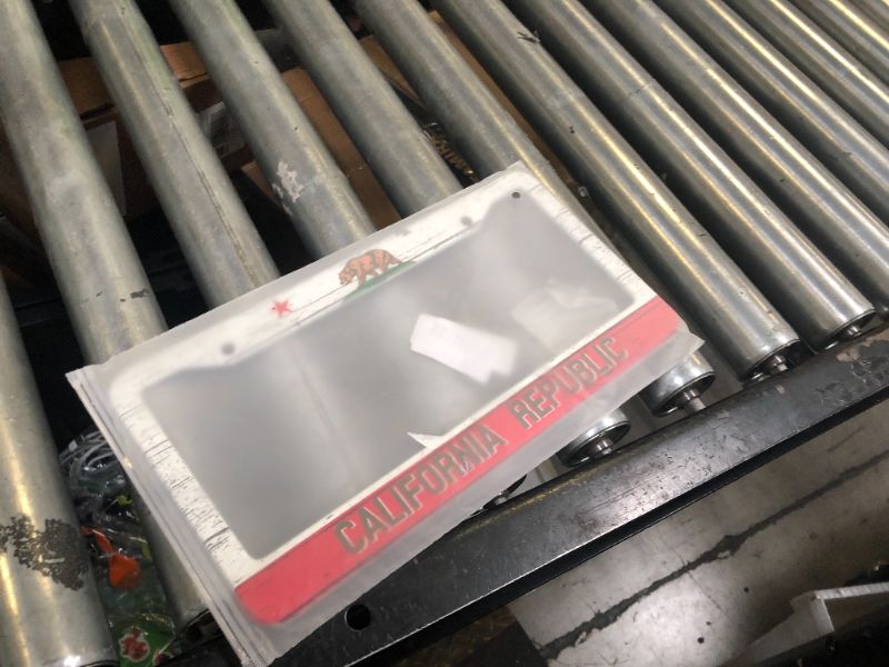 Photo 1 of California State Flag License Plate Frame Vintage Flag License Plate Funny License Plate Holder Stainless Steel Accessories Cars Decoration with Screws Fits Standard Vehicles Size 12.3"x6.3"Men Women