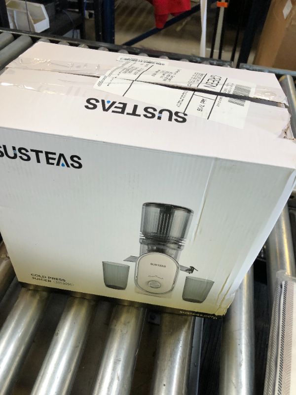 Photo 1 of SUSTEAS Cold Press Juicer, 5.3" Feed Chute Slow Masticating Machines with 300W, Fit Whole Fruits & Vegetables, Easy to Clean, High Juice Yield, White