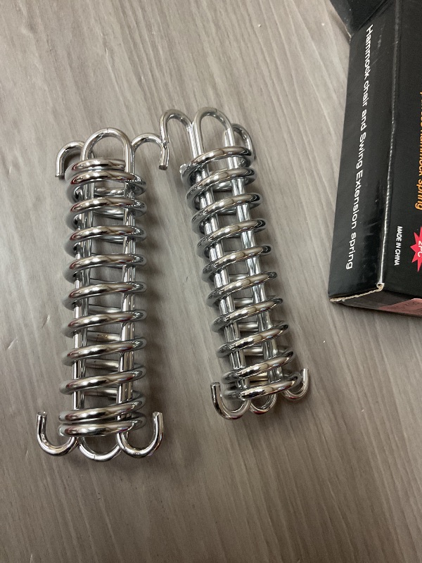 Photo 1 of 2Pcs Premium Porch Swing Spring with Weight Capacity of 300 Lb,Heavy-Duty,Stainless Steel Spring for Hammock Chair,Punching Bag and More