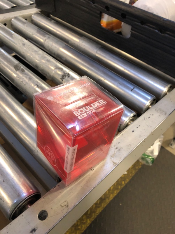 Photo 1 of Ultimate Guard Boulder 100+ Clear, Deck Case for 100 Double-Sleeved TCG Cards, Ruby, Secure & Durable Storage for Trading Card Games, Transparent