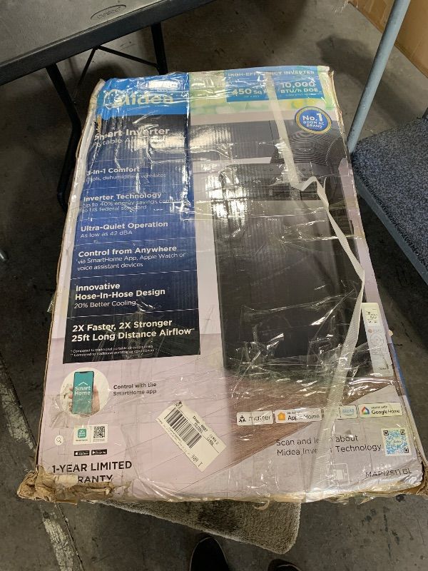 Photo 1 of ITEM IS BROKEN. CAN BE USED FOR PARTS ONLY !!!!!!!!!!!!-------------------------------------Midea Duo 12,000 BTU (10,000 BTU SACC) High Efficiency Inverter, Ultra Quiet Portable Air Conditioner, Cools up to 450 Sq. Ft., Compatible with Alexa/Google Assist