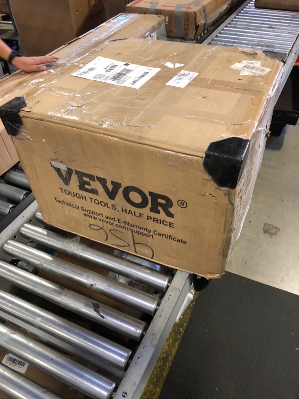 Photo 1 of VEVOR Drain Cleaning Machine 50 FT x 3/8 Inch, Sewer Snake Machine Auto Feed, Drain Auger Cleaner with 4 Cutter & Air-Activated Foot Switch for 1" to 4" Pipes, Orange, Black