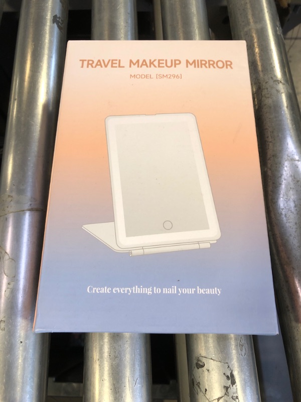 Photo 1 of FUNTOUCH Rechargeable Travel Makeup Mirror with 72 Led Lights, Portable Lighted Beauty Mirror, 3 Color Lighting, Dimmable Touch Screen, Tabletop LED Folding Cosmetic Vanity Mirror