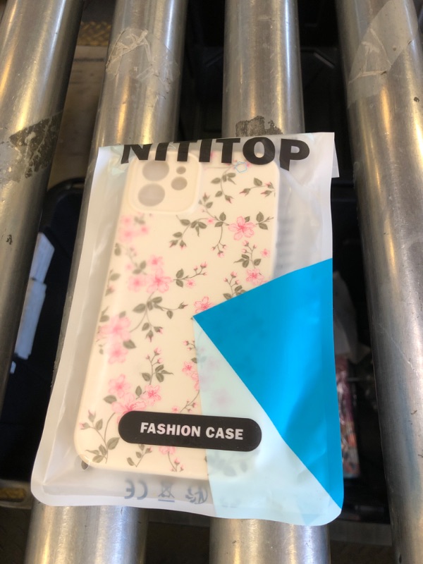 Photo 1 of NITITOP Compatible with iPhone 12 Case Cute Flowers Floral Plant Leaves Pattern for Women Girls Trendy Slim Fit Soft TPU Bumper Silicone Shockproof Full Camera Protective Cover - Pink