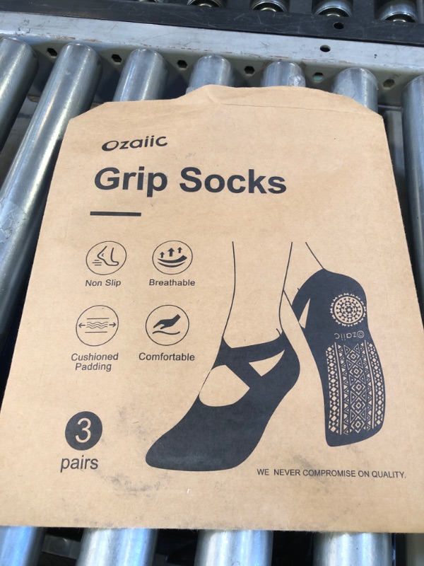 Photo 1 of Ozaiic Yoga Socks for Women Non-Slip Grips & Straps, Ideal for Pilates, Pure Barre, Ballet, Dance, Barefoot Workout (3 Pairs-Purple/Rose Red/Bean Red)