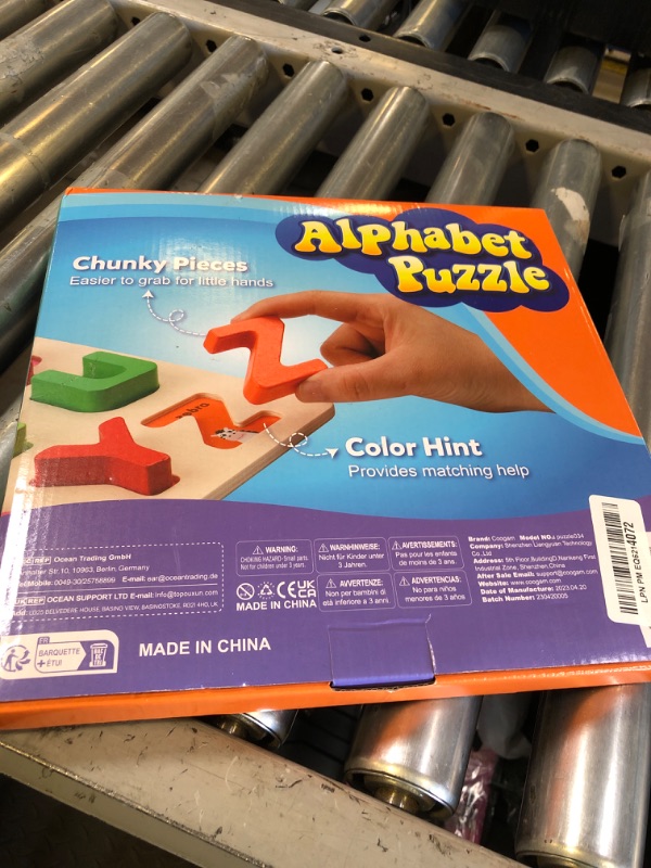 Photo 1 of Coogam Wooden Alphabet Puzzle – ABC Letters Sorting Board Blocks Montessori Matching Game Jigsaw Educational Early Learning Toy Gift for Preschool Year Old Kids