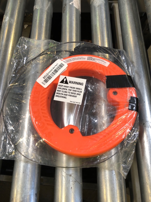 Photo 1 of Klein Tools 56331 50-Foot Electrical Fish Tape, Steel Wire Puller with Double Loop Tip, Optimized Housing and Handle, 1/8-Inch