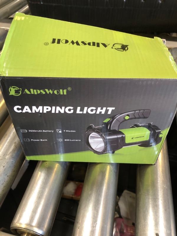 Photo 1 of AlpsWolf Camping Lantern Rechargeable, LED Flashlight Spotlight Lantern with 800LM, 3600 mAh Rechargeable Battery, 7 Modes, Portable Bright Camping Light for Emergency, Outdoor Hiking, Power Outages