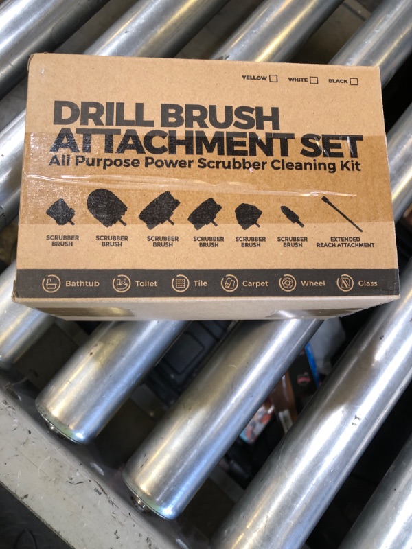 Photo 1 of Holikme 8 Piece Drill Brush Attachments Set, Power Scrubber Brush with Extend Long Attachment?Cleaning Supplies?Scrub?Shower Scrubber?Bathtub, Bathroom, Kitchen?Black?