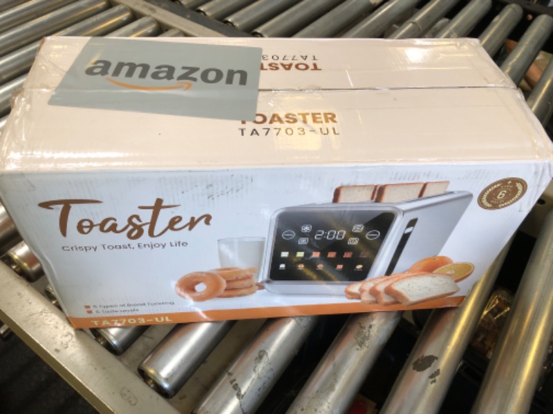 Photo 1 of 4-Slice Smart Toaster with Touch Screen | 1400W Fast Even Toast & Stainless Steel | 2x1.5" Extra-Wide Slots for Bagels | Memory Function, 6 Shade SettingsWhite Mixed Green