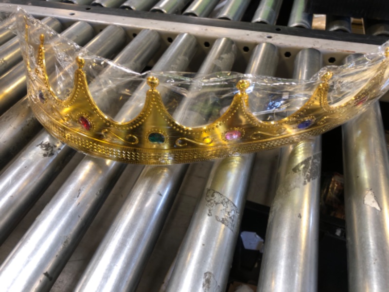 Photo 1 of Adorox Gold Royal King Plastic Crown Prince Costume Accessory Adult/K Kid (1)