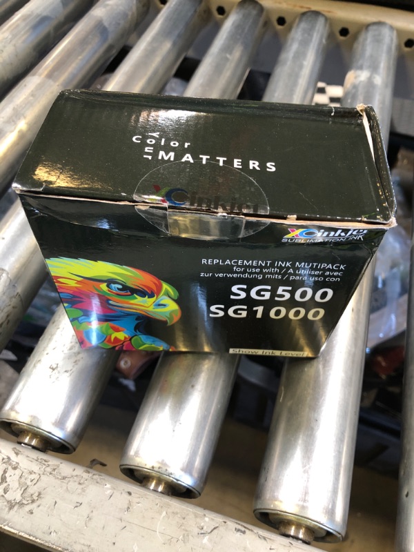 Photo 1 of Xcinkjet Sublimation Ink Cartridge Replacement Sawgrass SG500 Sublimation Ink, Compatible with SG500 SG1000 Printer, Chip (BK, C, M, Y, 4 Pack)