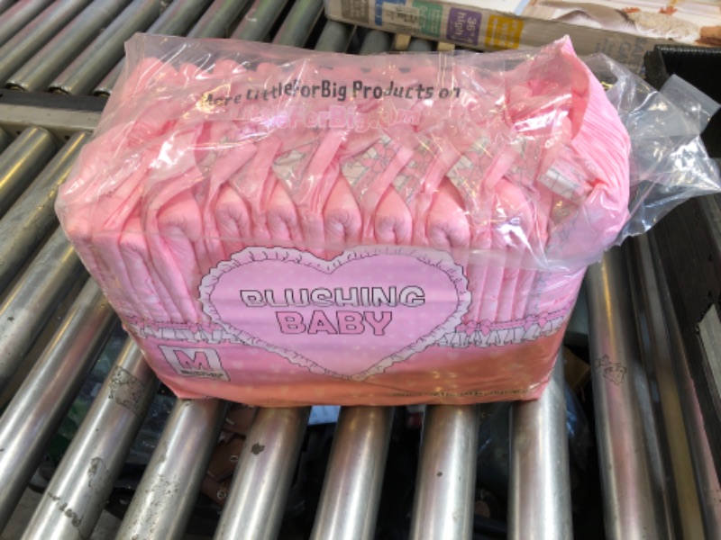 Photo 1 of Littleforbig Printed Adult Brief Diapers 10 Pieces - Blushing Baby Pale Pink (Medium 28"-38")