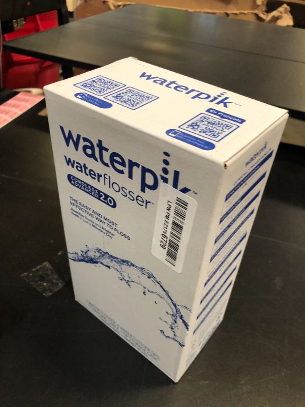 Photo 1 of Waterpik Cordless Advanced 2.0 Water Flosser For Teeth, Gums, Braces, Dental Care With Travel Bag and 4 Tips, ADA Accepted, Rechargeable, Portable, and Waterproof, White WP-580, Packaging May Vary