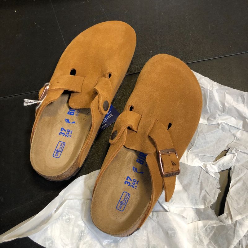 Photo 1 of Birkenstock Women's Boston Soft Footbed Clogs, Mink, Tan, 6-6.5 Medium US