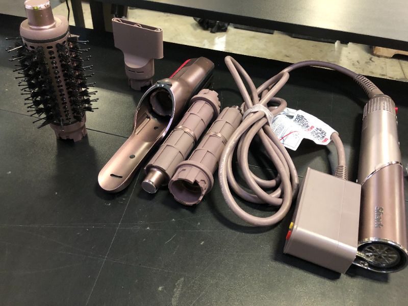 Photo 1 of Shark FlexFusion Hair Straightener & Powerful Hair Dryer with Fusion Hair Brush, Ceramic Air Styler with Auto-Wrap Hair Curlers & Concentrator, Ceramic Plates, Cosmic Blush HD641S