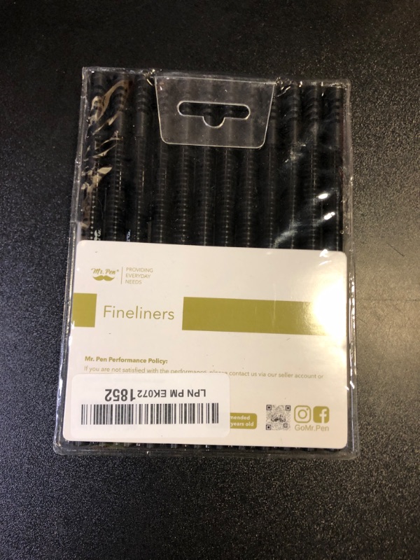 Photo 1 of Mr. Pen- Fineliner Pens Black, 12 Pack, Ergonomic Triangular Barrels, 0.4mm Black Fine Liner Pens