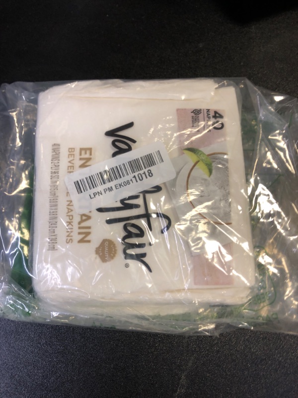 Photo 1 of Vanity Fair Entertain Beverage Paper Napkins, White, 2-Ply, 40 Count, 4.9" x 4.9", Disposable Napkins for Entertaining