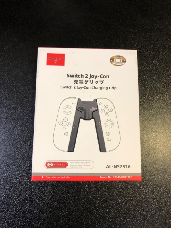 Photo 1 of AOJAKI Charging Grip for Switch 2 handle, Ergonomic V-Controller Stand with USB-C Cable and LED Indicator for Fast Charging While Playing - For Switch2 (Model 2025)
